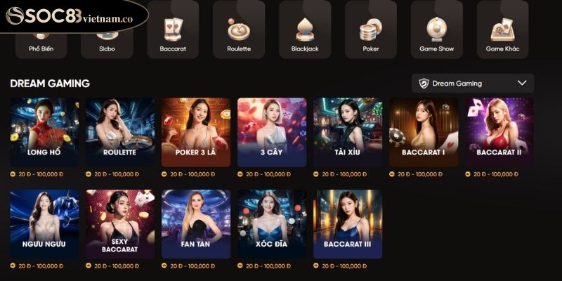 Tổng quan về DG Casino SOC88 cho tân binh