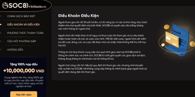 Tầm quan trọng của điều khoản sử dụng SOC88 